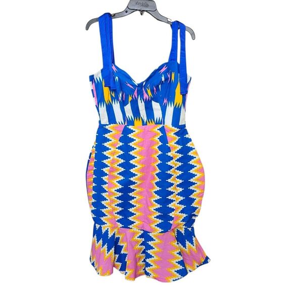 True Fond Akai Kente Dress African Mermaid‎ Gown Traditional Wedding Gown Sz Lg - Picture 7 of 11